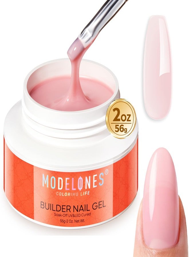 موديل ونز جل بناء الأظافر من موديلونز، 10 في 1، لون وردي فاتح لتطويل الأظافر، جل صلب عالي الصلابة بلون وردي فاتح لبناء وتشكيل قمة الظفر، يُجفف في المنزل أو الصالون باستخدام الأشعة فوق البنفسجية/LED، 2 أونصة - Image 1